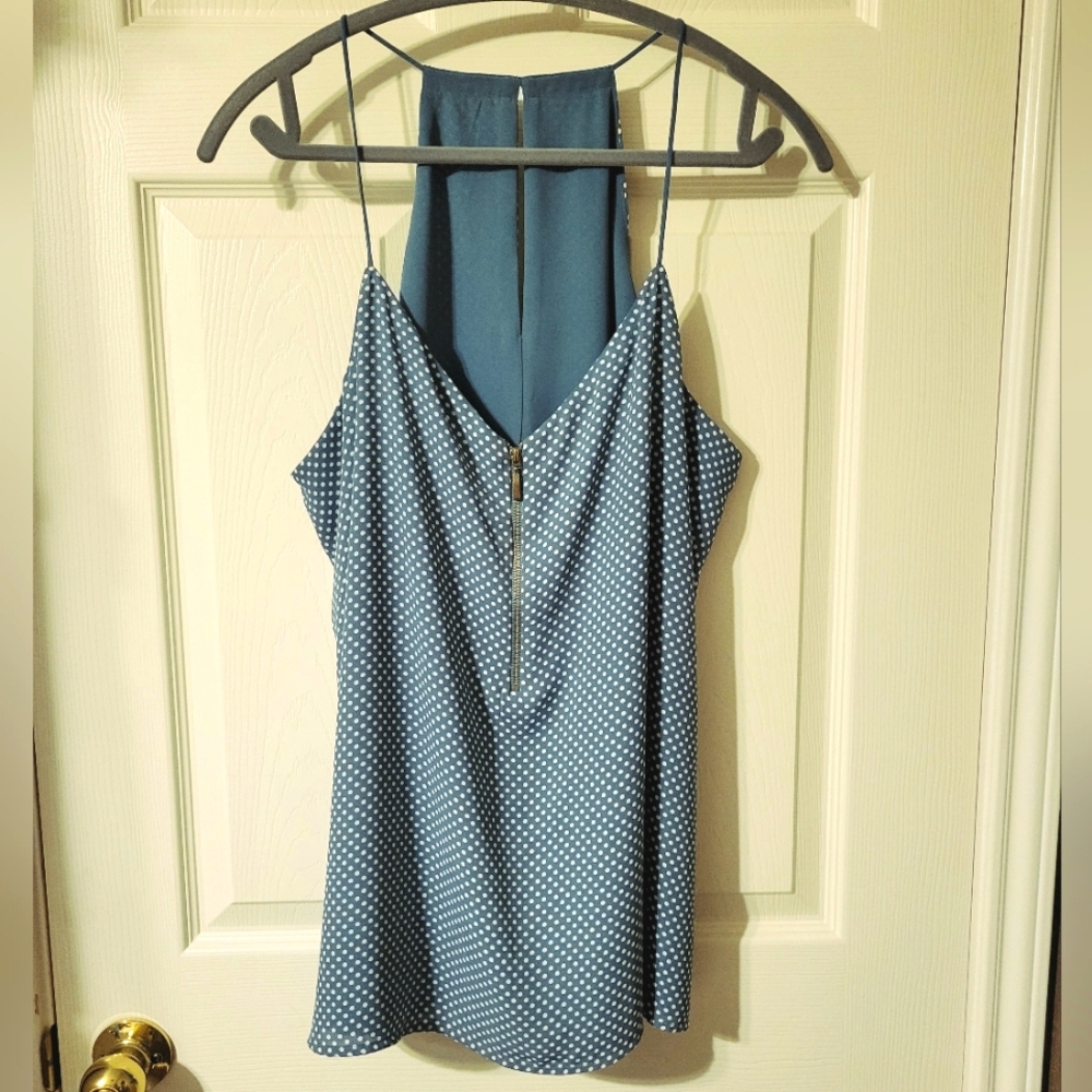 Express Blue Polka Dot Blouse